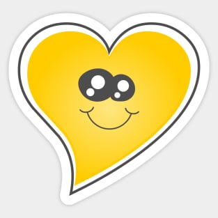 Happy Yellow Heart Sticker